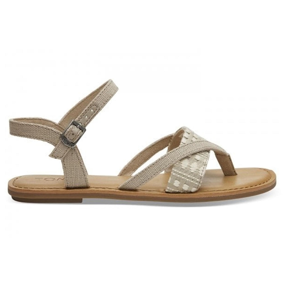 Toms Lexie Sandals Oxford Tan Heritage Canvas/ Diamond Tribal NWT Women's 7.5